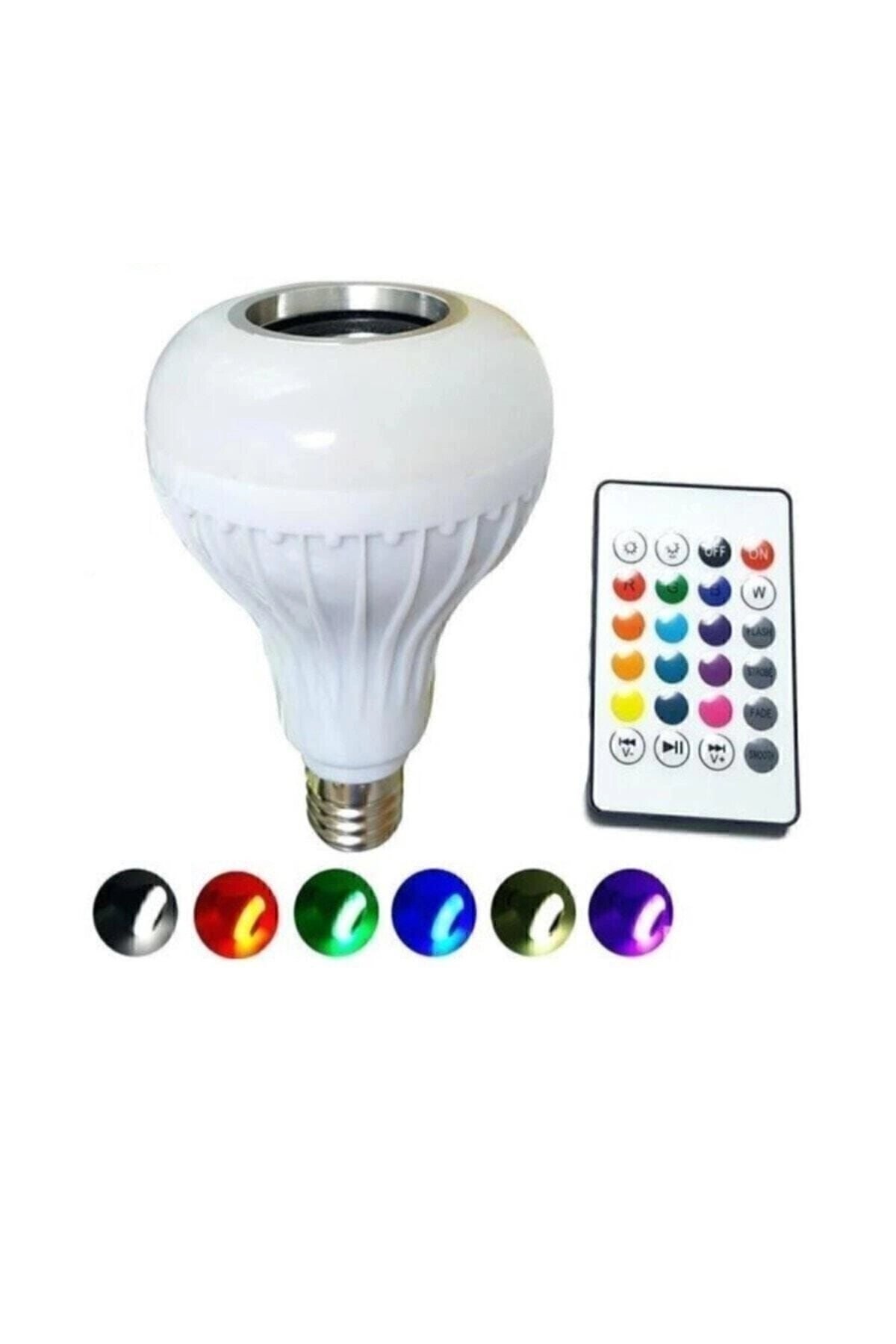 Bluetooth hoparlörlü uzaktan kumandalı led ışık beyaz renkli 7 renk ışık seçeneği