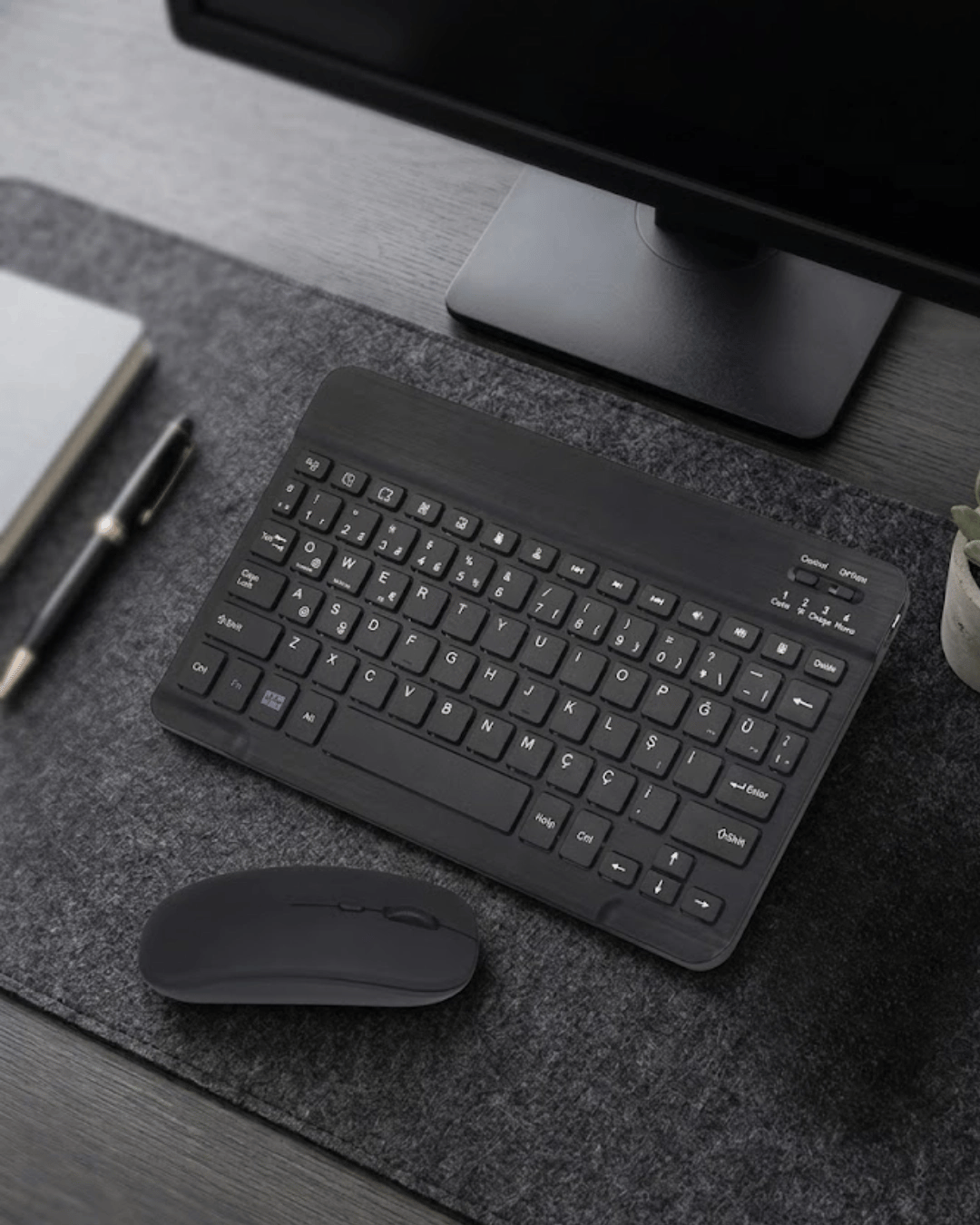 Bluetooth Klavye Mouse Seti Taşınabilir Wireless Bilgisayar Aksesuarı