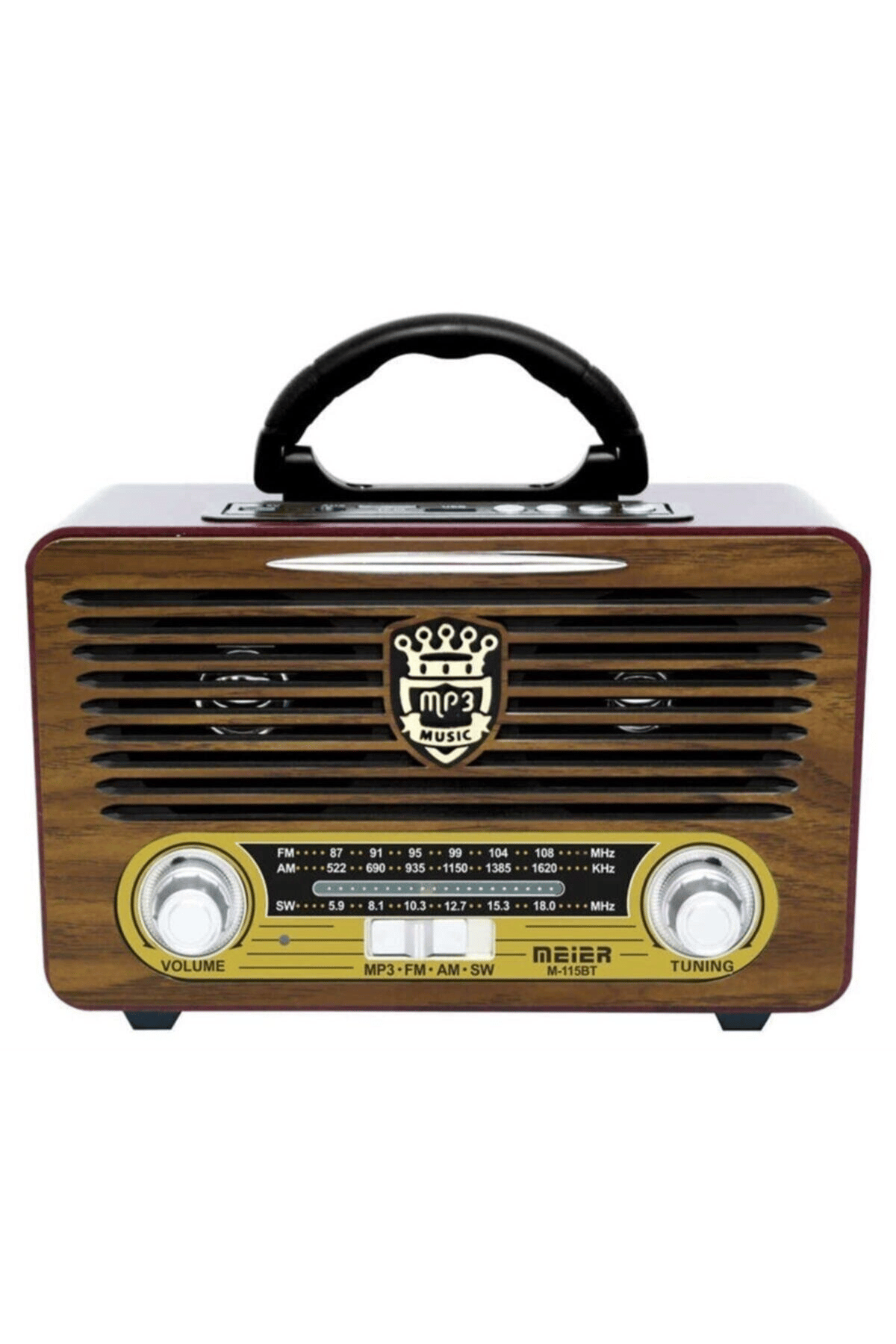 Bluetooth özellikli bej renkli USB ve SD kart destekli şarjlı nostaljik radyo - Elektronik