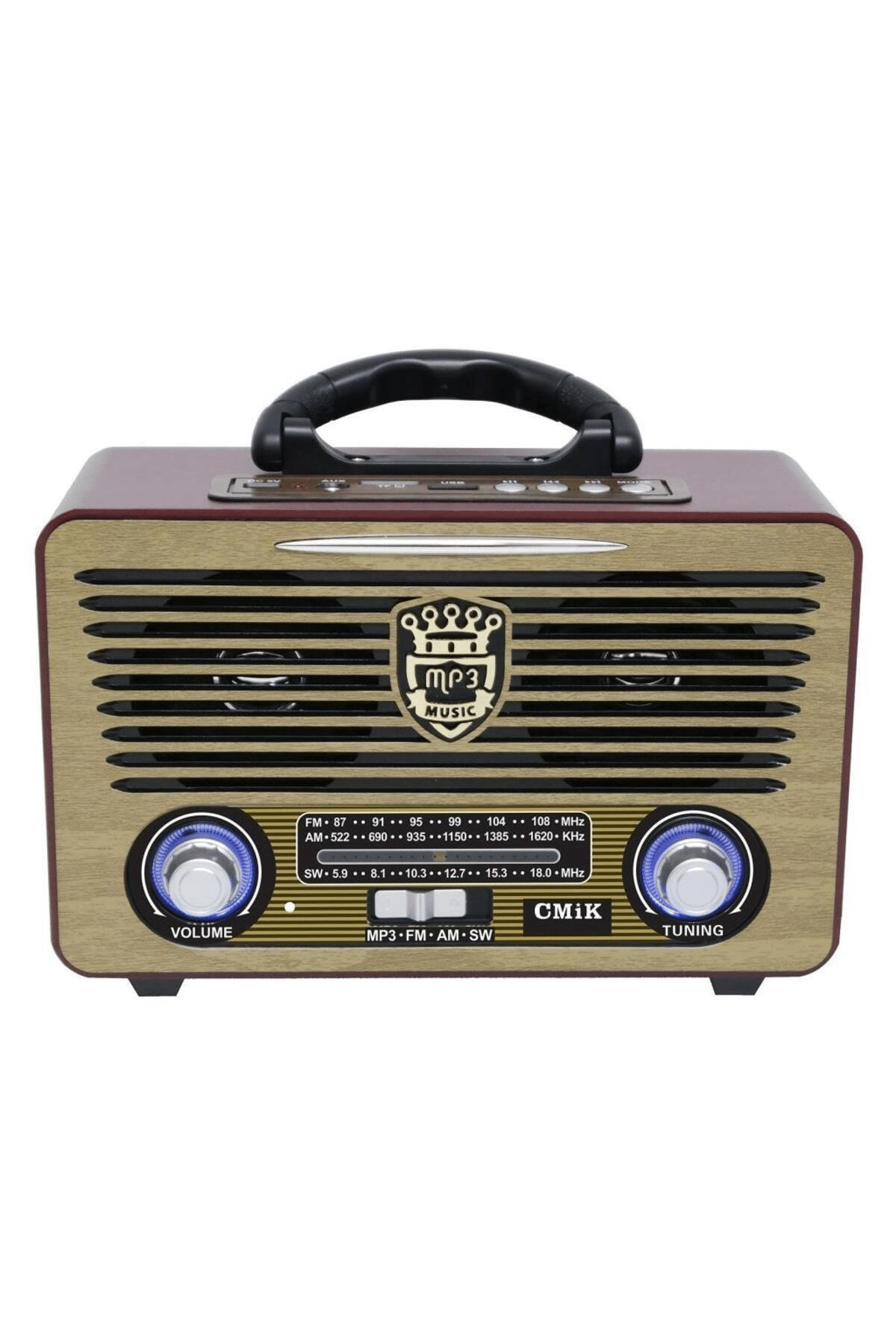 Bluetooth özellikli kumandalı nostaljik radyo altın renk 2 yıl garantili - Elektronik