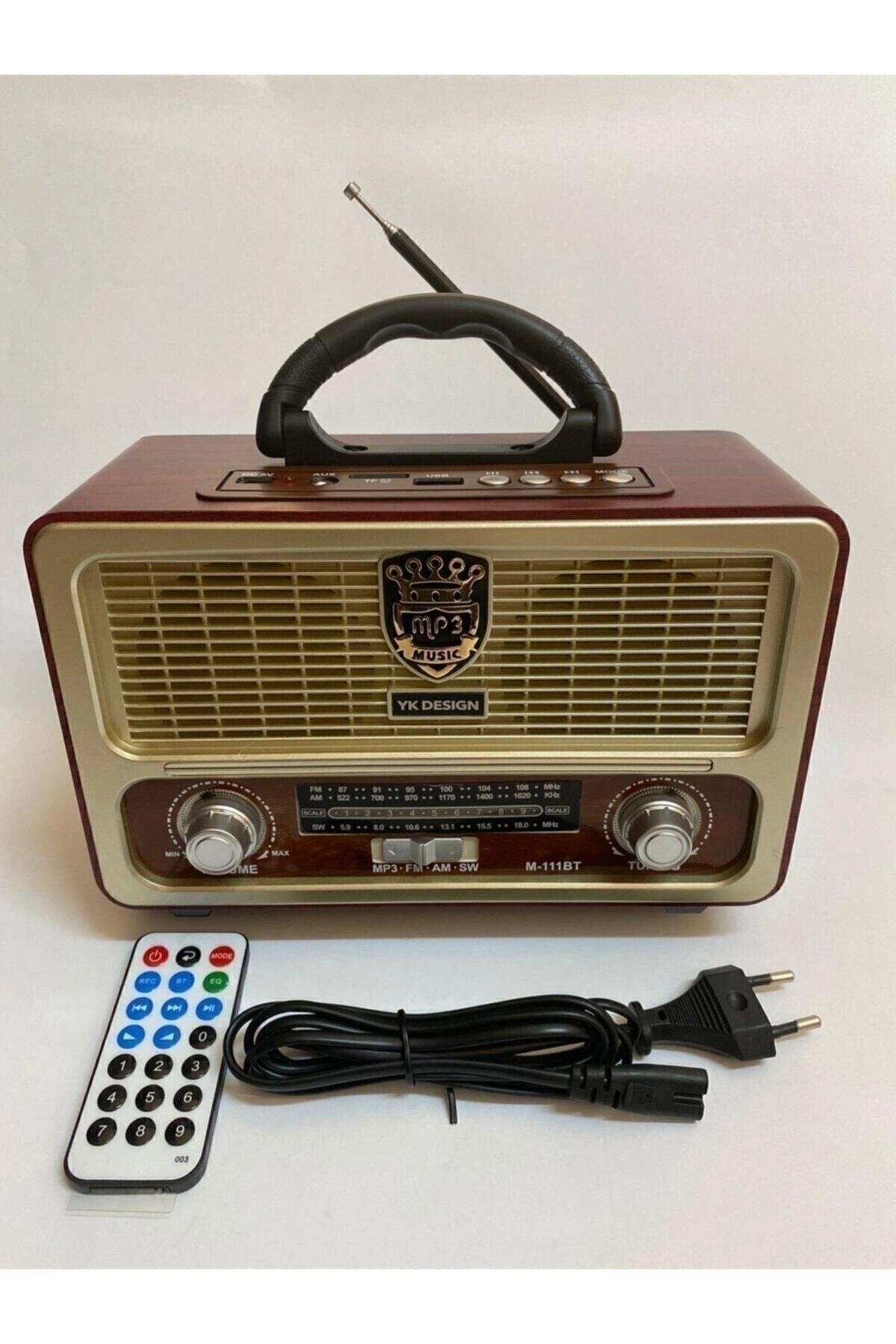 Bluetooth özellikli turuncu nostaljik radyo kumandalı usb müzik çalar 2 yıl garantili