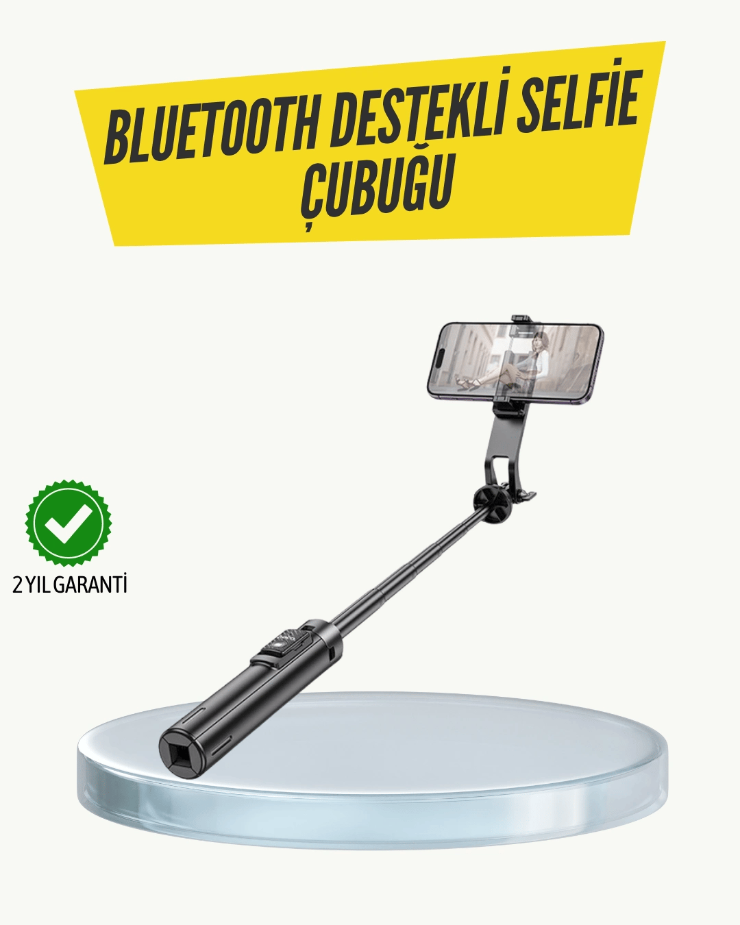 Bluetooth Selfie Çubuğu – Işıklı, Katlanabilir, Uzaktan Kumandalı