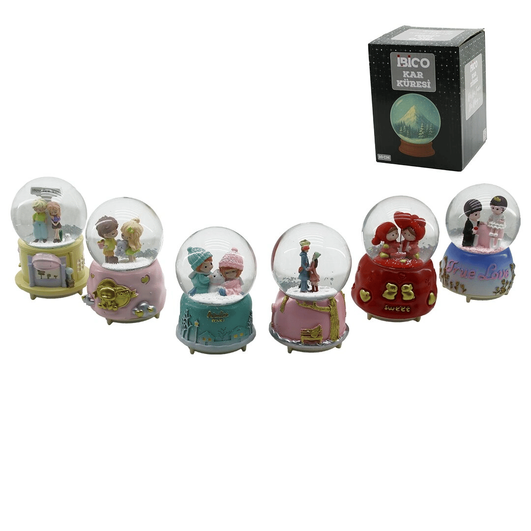 Büyük Boy - 10cm Pilli - Işıklı Müzikli Kar Küresi Cam İnsan Figürlü - Desen Mix Renkli Herhangi Bir Tanesi Gönderilir Bx40