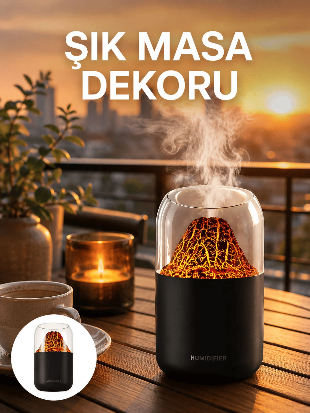 Büyük Kapasiteli Aromaterapi Cihazı – 280 ml Su Haznesi Yeni Nesil