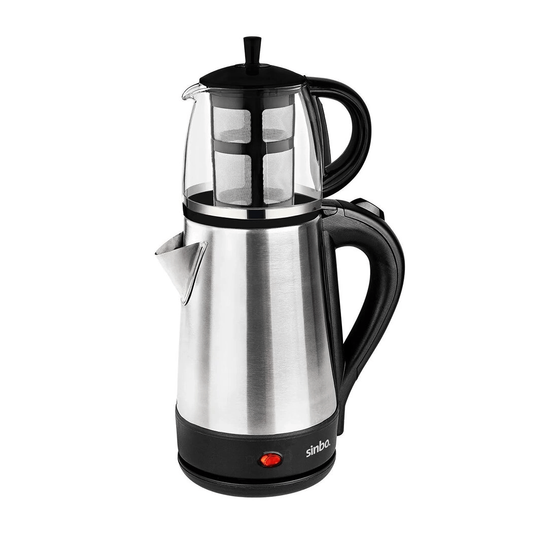 Cam Demlikli Elektrikli Çelik Çaycı Seti 1600w - 1.7lt - 0.7lt  Stm-5836 Bx40