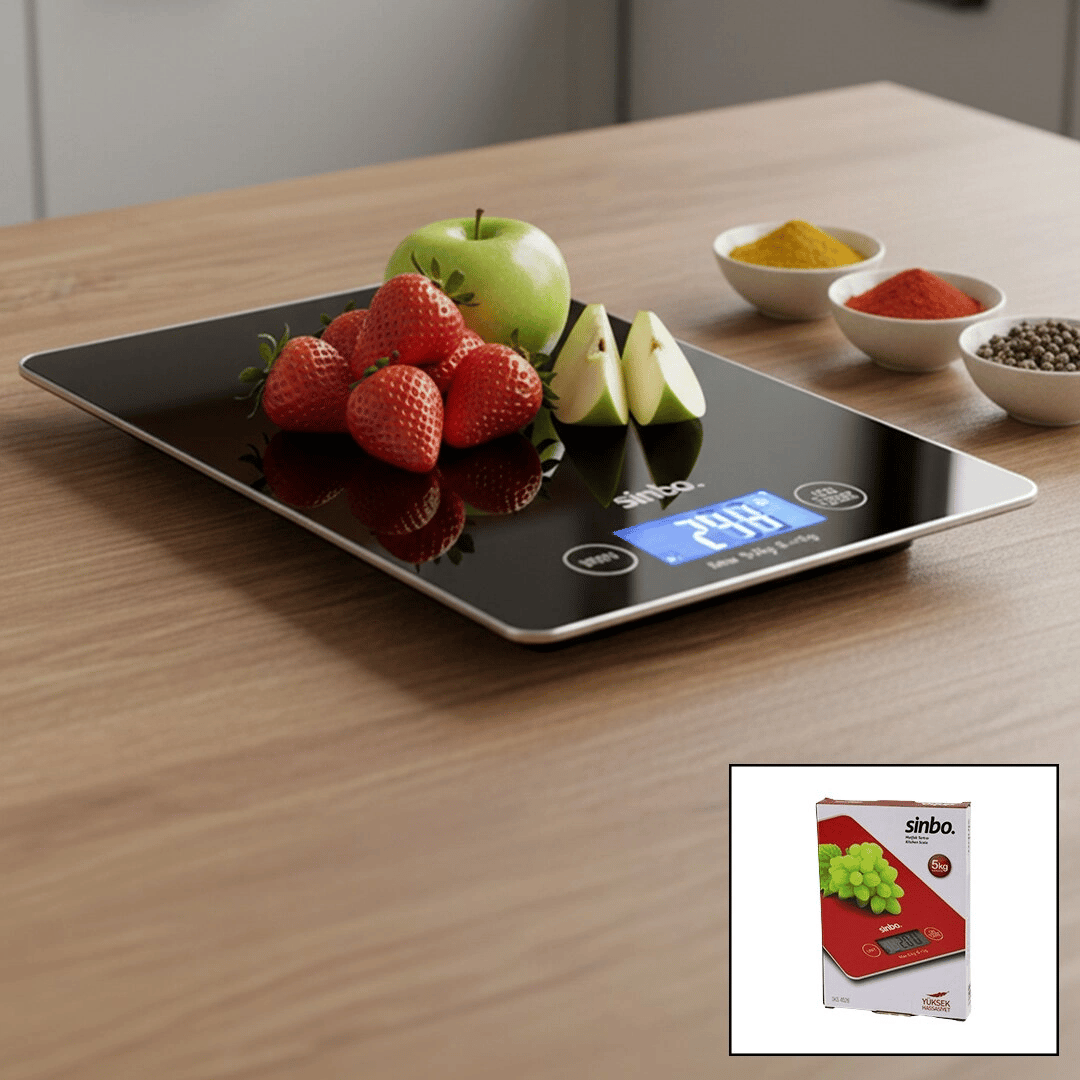 Cam Mutfak Tartısı Terazi Lcd Ekran 5kg/1gr Pilli=cr2032 Gr/oz/ml/ıb Ölçüm Sks-4526 Bx40