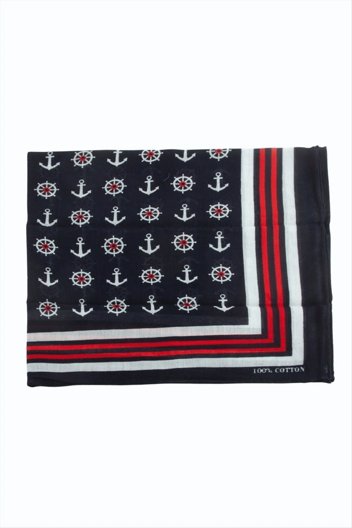 Çapa Dümen Desenli Bandana 50*50