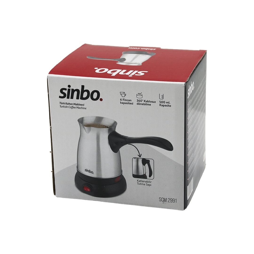 Çelik Elektrikli Cezve Türk Kahve Makinesi - 6fincan=500ml 360 Derece Kablosuz Kullanım Katlanır Kulp 600w Scm-2991 Bx40