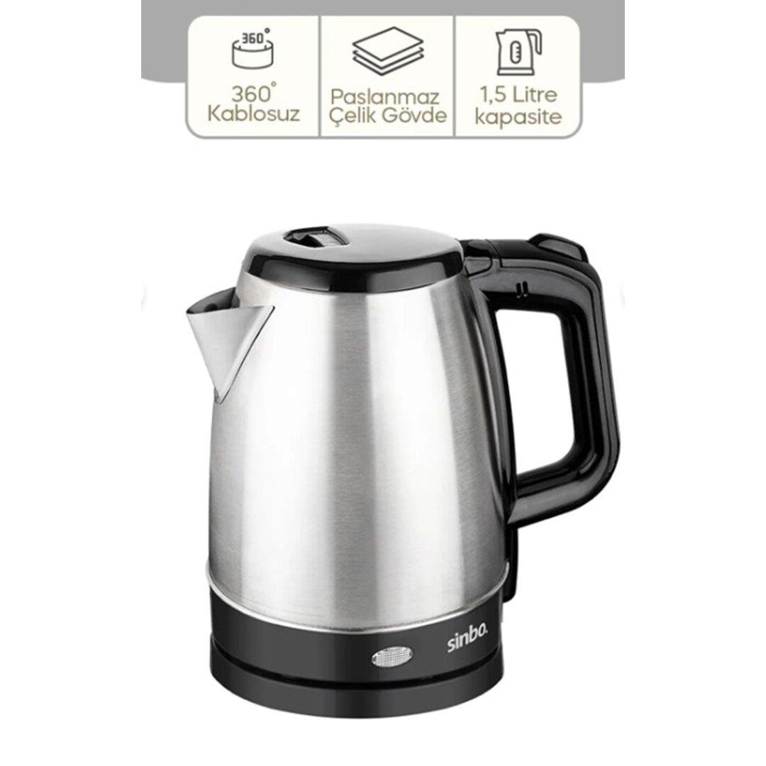 ÇELİK KETTLE 1.7LT GİZLİ REZİSTANS - KABLOSUZ SK-8015 (3936)