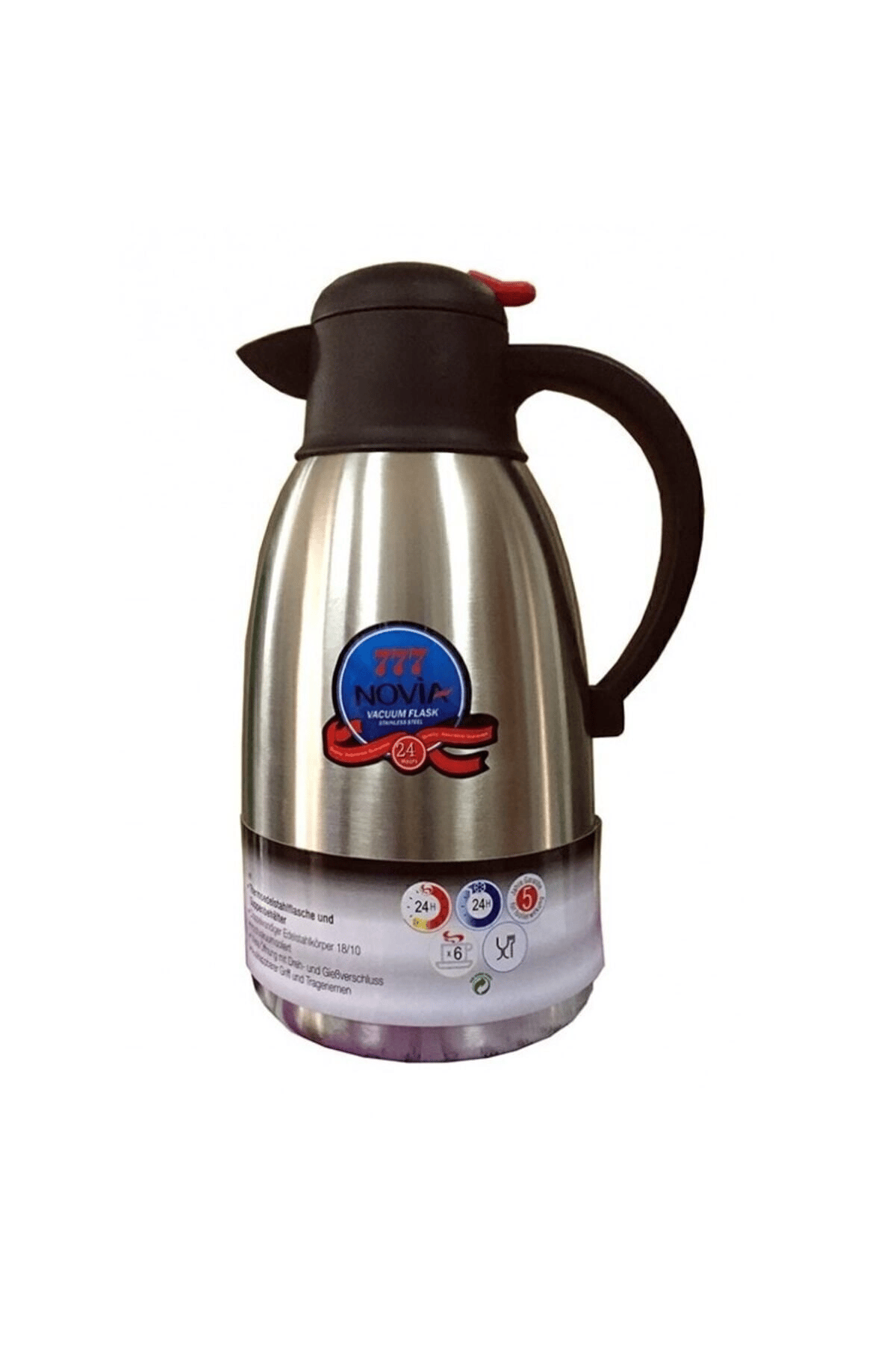 Çelik termos 2 litre gümüş renk 24 saat yalıtım süresi ile içecek saklama kabı - Spor & Outdoor