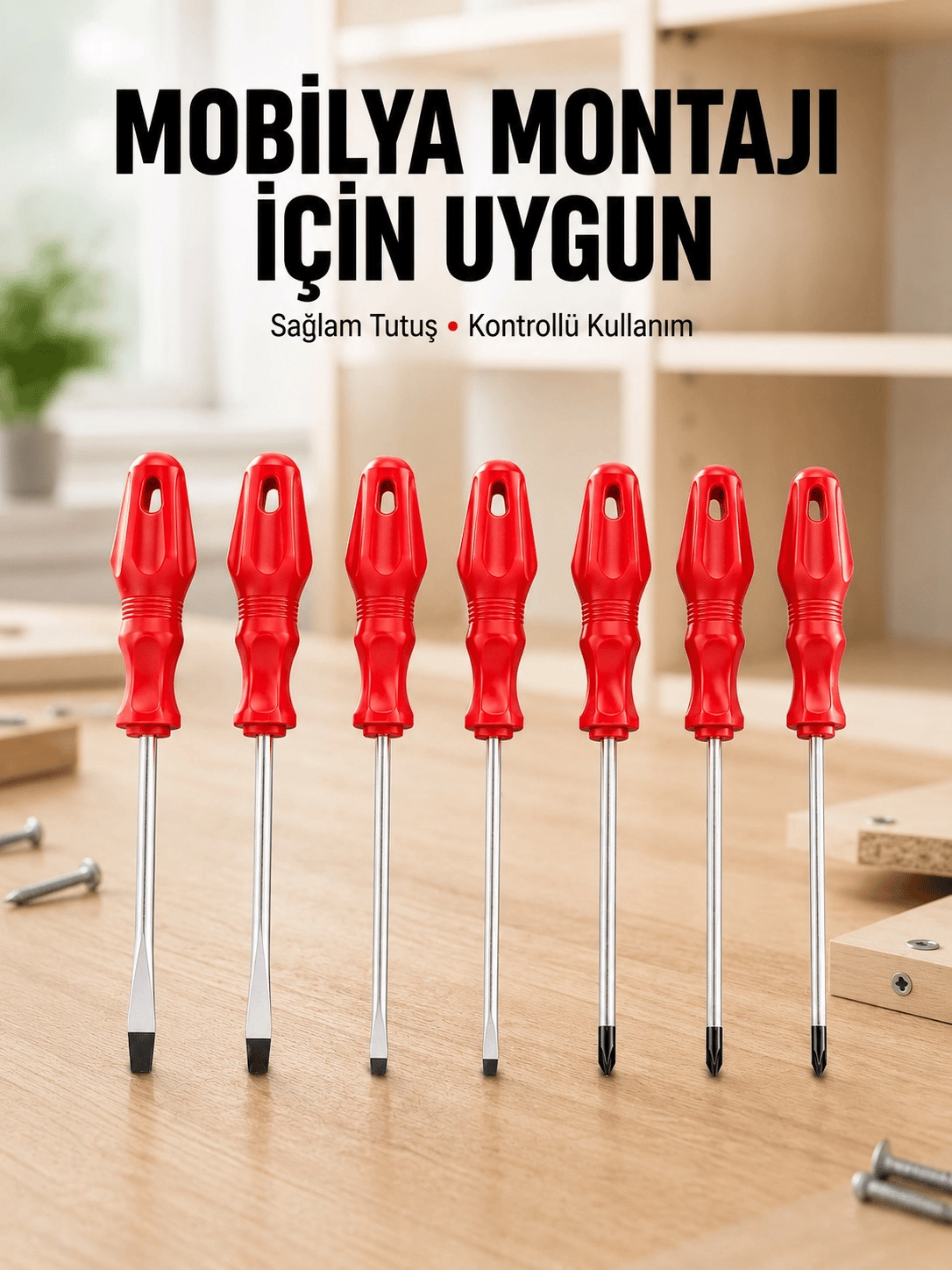 Çeşitli Vidalama İşleri İçin 7li Tornavida Takımı