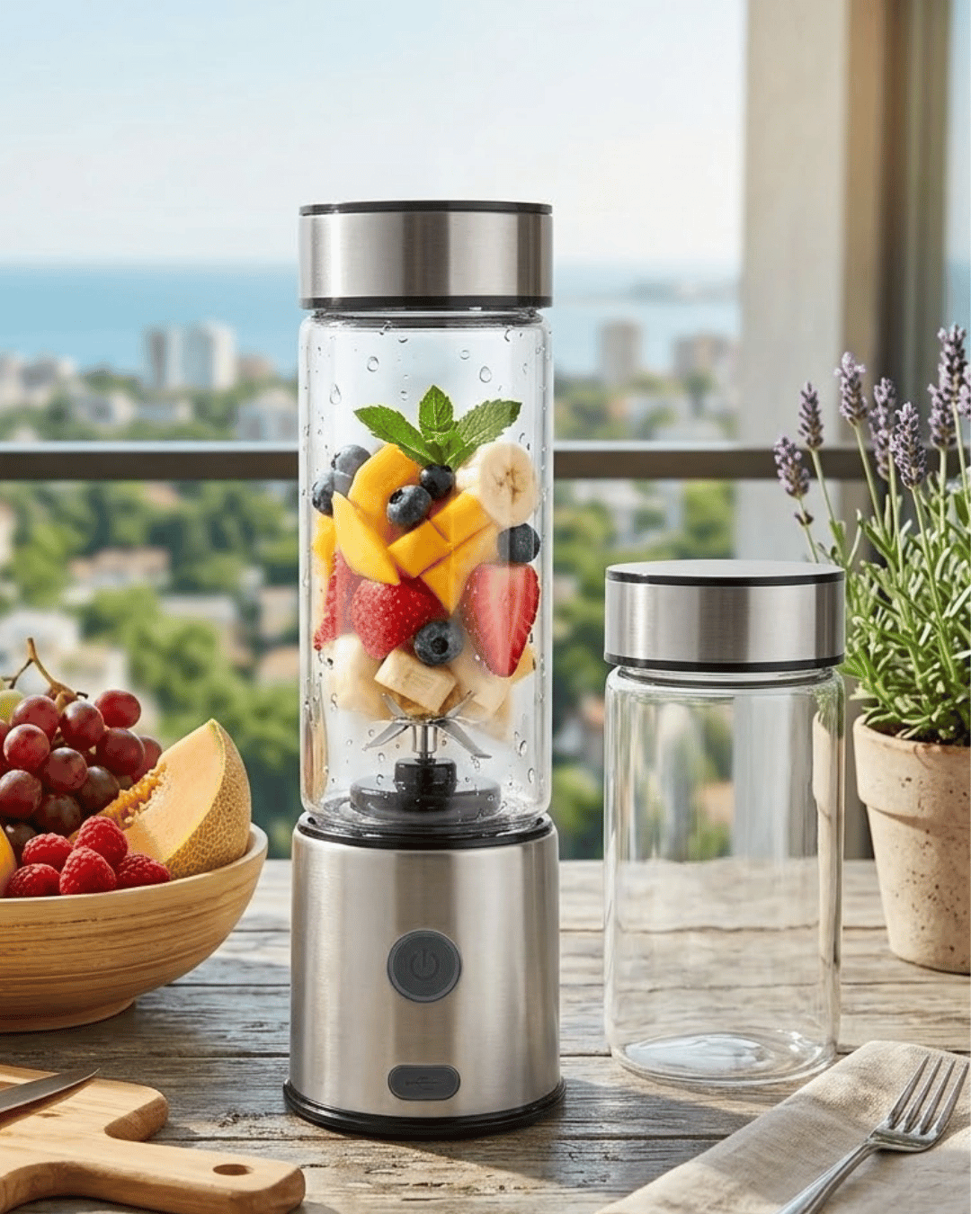 Çift Cam Hazneli Blender 16500 RPM Buz Kırıcı Taşınabilir Blender