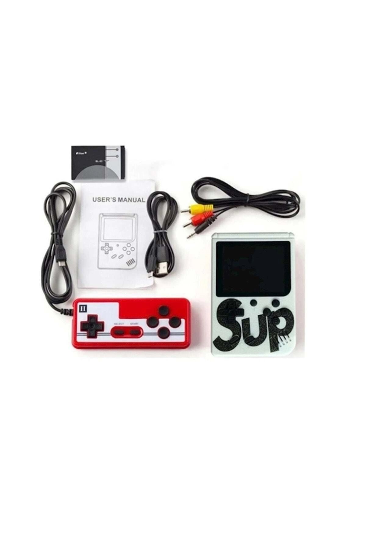 Çift kollu mini atari oyun konsolu beyaz renk bluetooth özellikli oyun cihazı - Elektronik