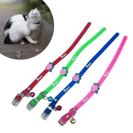 Çıngıraklı Zilli Sevimli Renkli Slikon Kedi Köpek Boyun Tasması Bx40