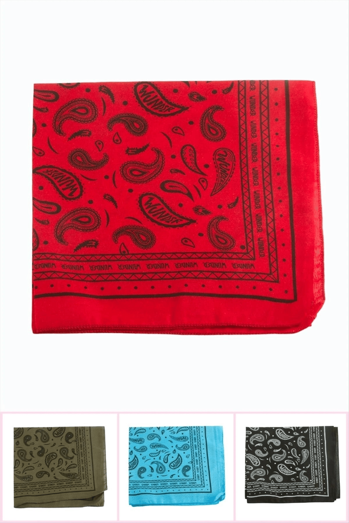 Çini Desenli Keten Bandana 50*50