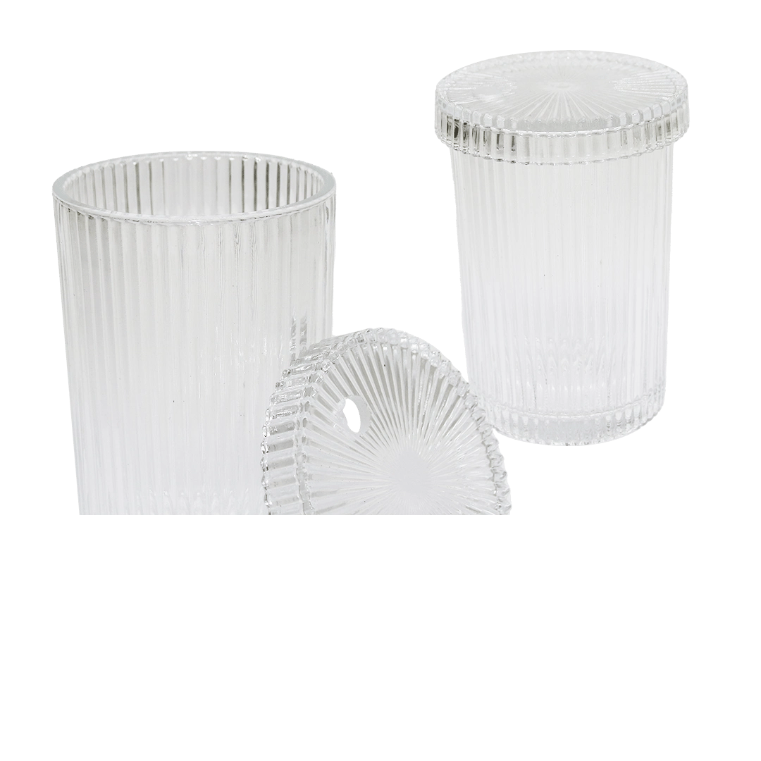 Çizgili - Cam Bardak Kapaklı - Pipetli - Origami Sitilkahve - Sunum - Meşrubat Bx40