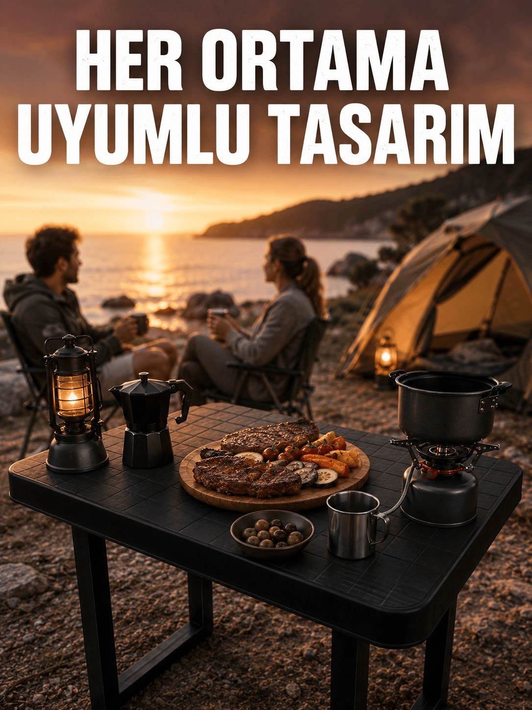 Çok Amaçlı Katlanır Kamp Masası Dayanıklı Piknik Balkon Bahçe Masası