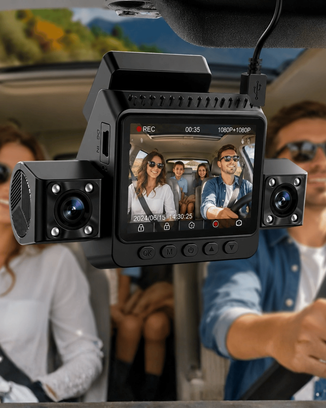 Çok Lensli Araç Kayıt Kamerası G Sensörlü Döngüsel Video Sistemi