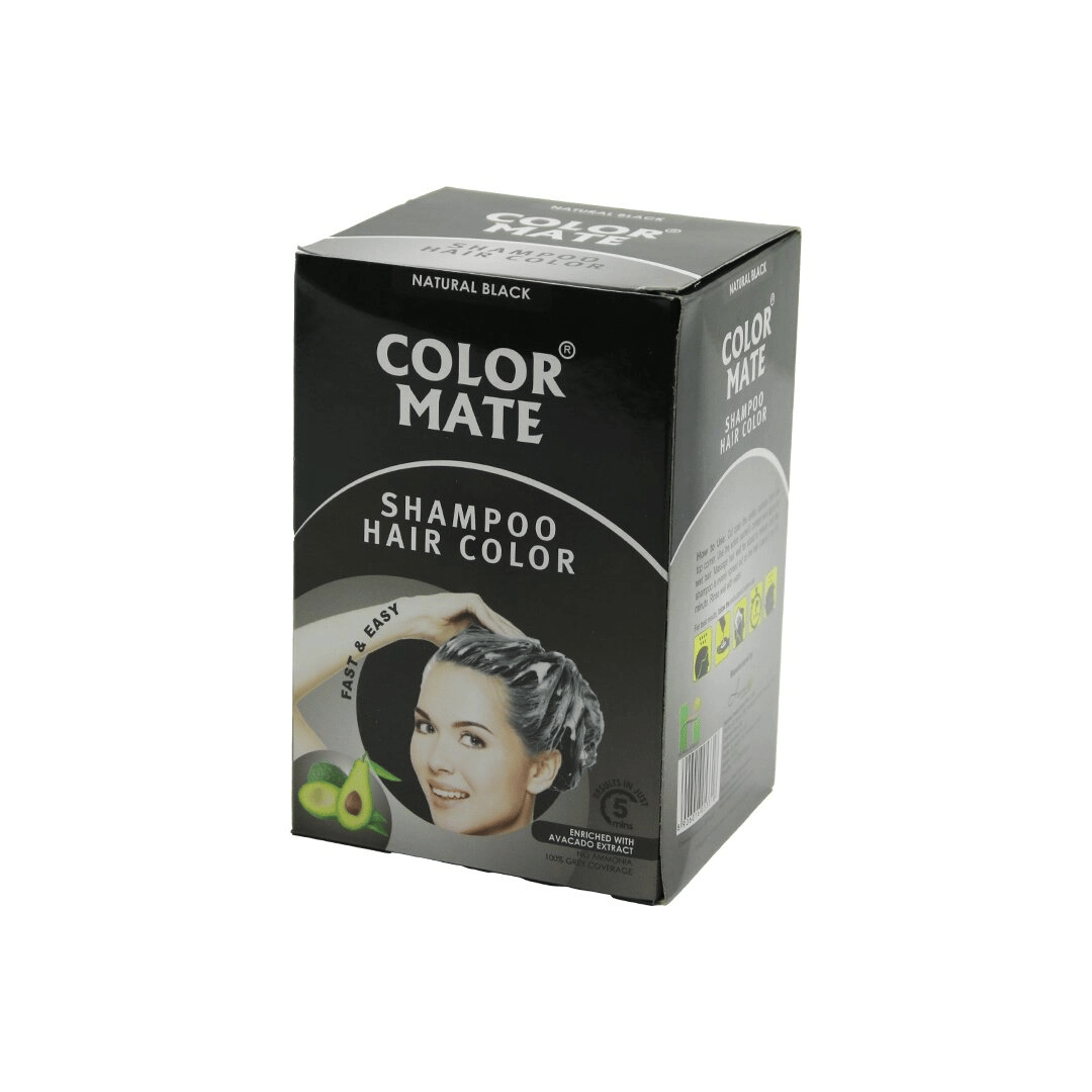 Color Mate 10pcs Siyah Saç Boyama Şampuanı Bx40