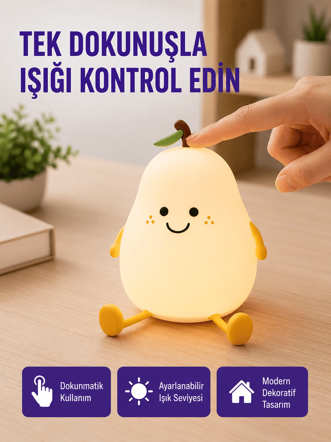Dekoratif Armut LED Lamba Renk Ayarlı Şarj Edilebilir