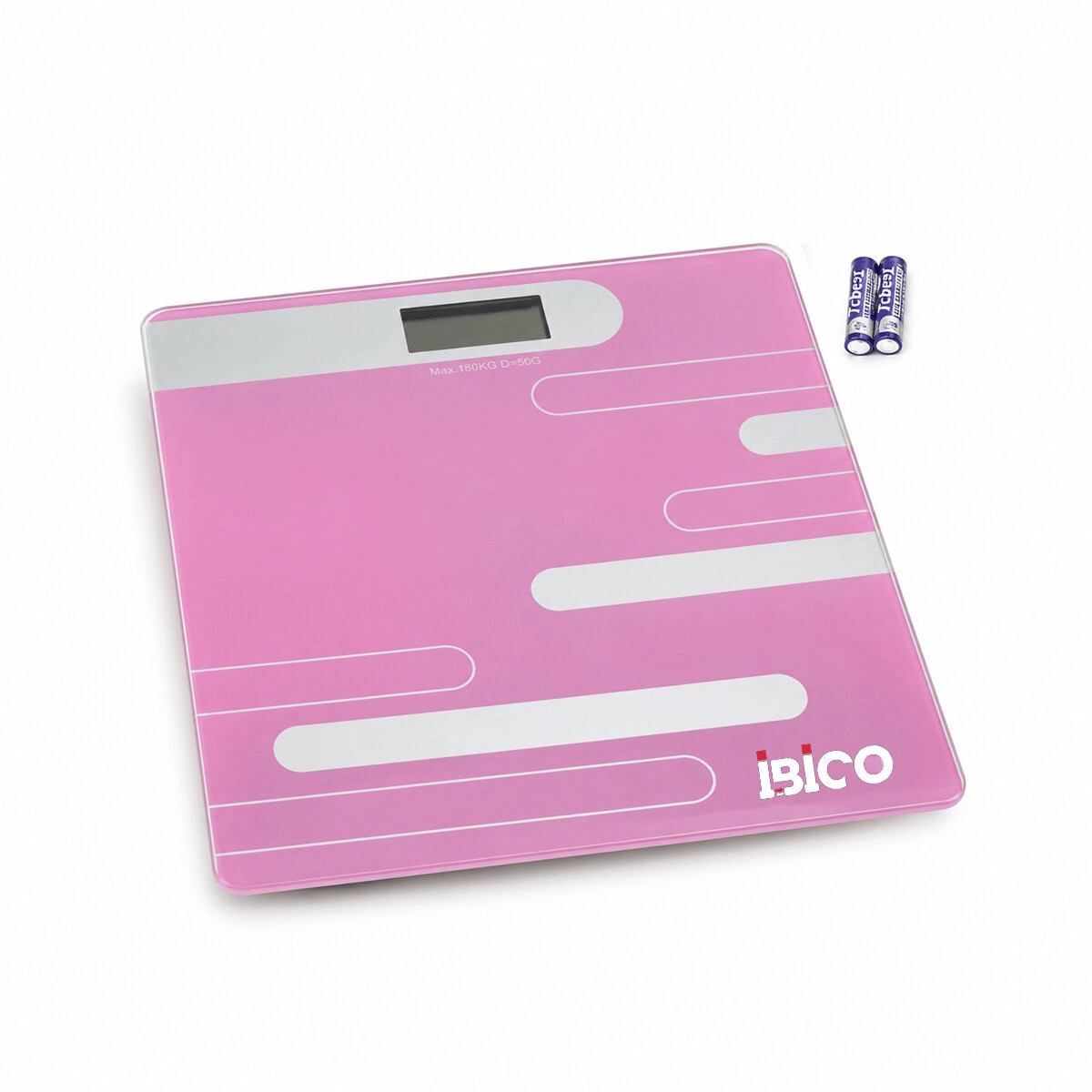 Dijital - Pilli Renkli Cam Banyo Baskül Terazi Tartı Lcd Ekran 180kg/50gr 26x26cm İ11-024 Bx40