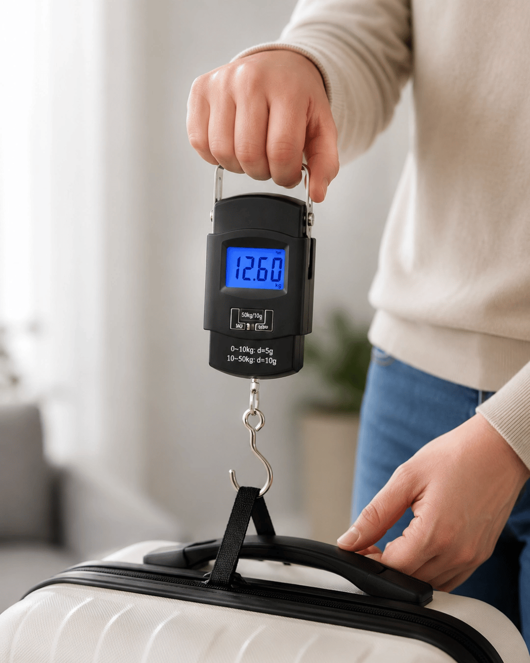 Dijital El Kantarı 50 Kg Hassas LCD Ekranlı Bagaj Tartısı