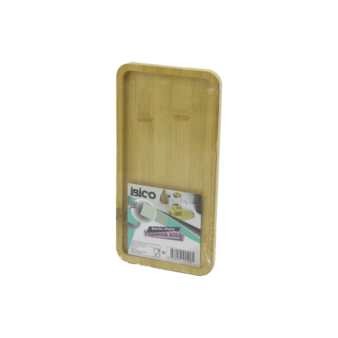 Dikdörtgen Ahşap Bambu Yağdanlık Altlık Mini Tepsi 12 X 23.4 X 0.8cm Bx40