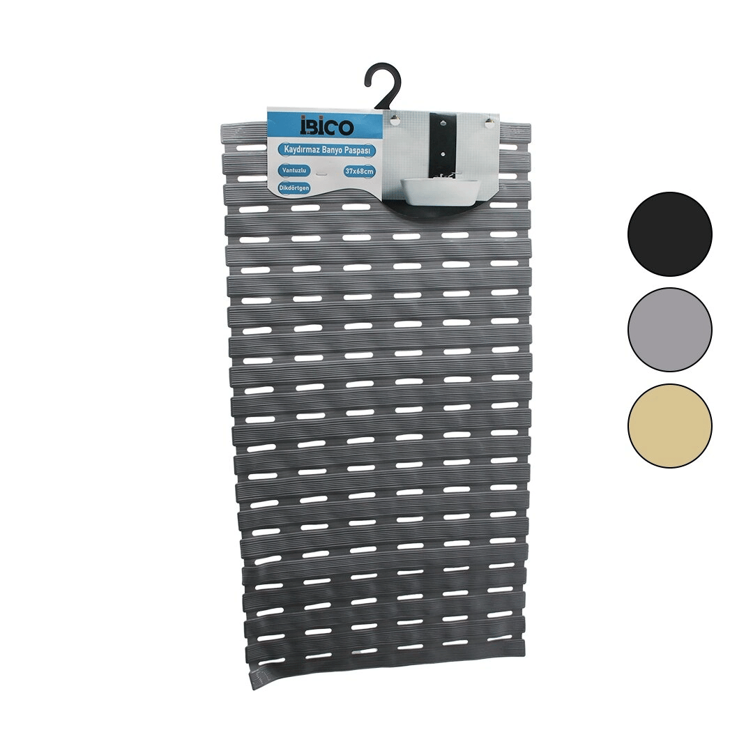 Dikdörtgen-eko Pvc   Vantuz-renkli  Kaydırmaz Banyo - Küvet Paspas37x68cm Bx40