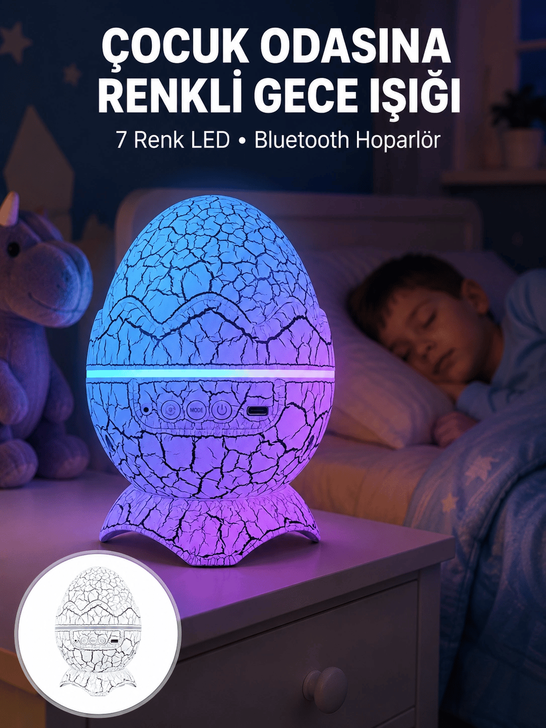 Dinazor Yumurta Gece Lambası Yeni Nesil
