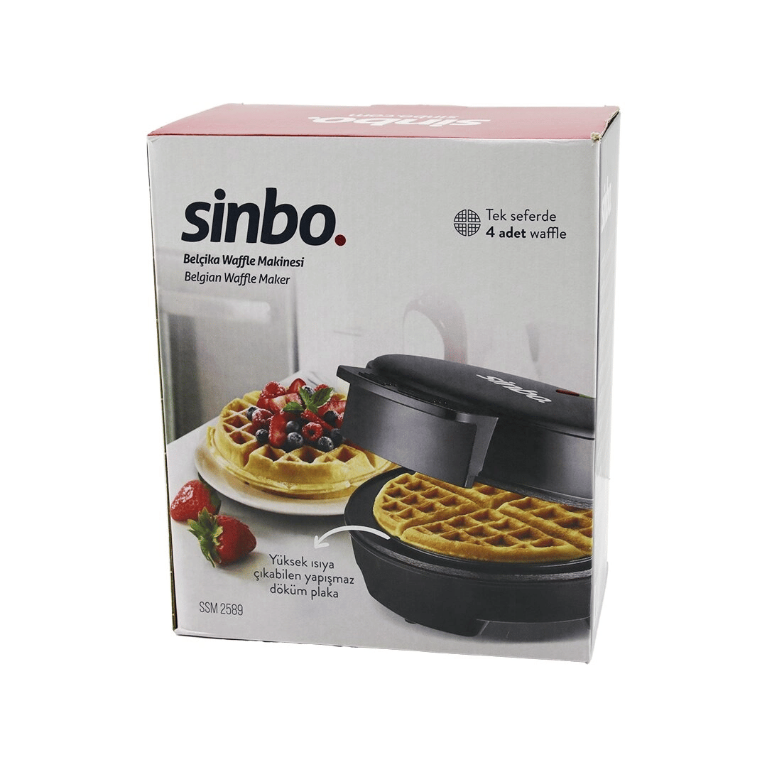 Döküm  Belçika Waffle Makinesi  Elektrikli   4 Waffle   Yapışmaz Yüzey   1000w  Ssm-2589 Bx40
