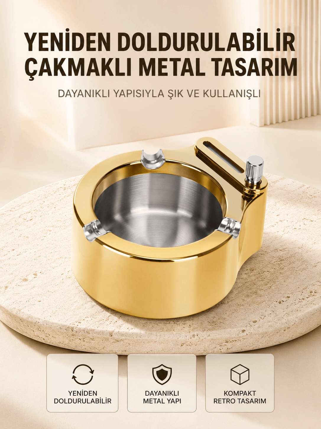 Duman ve Koku Giderici Hava Temizleyici Küllük  2 Katmanlı Filtreli