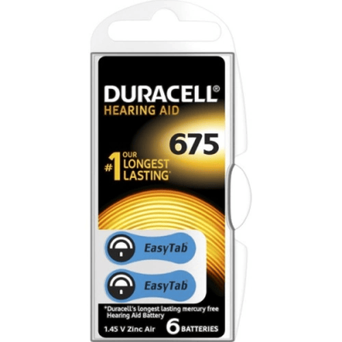 Duracell 675 İşitme Cihaz Kulak Pili 6 Parça  1 Kutu Bx40