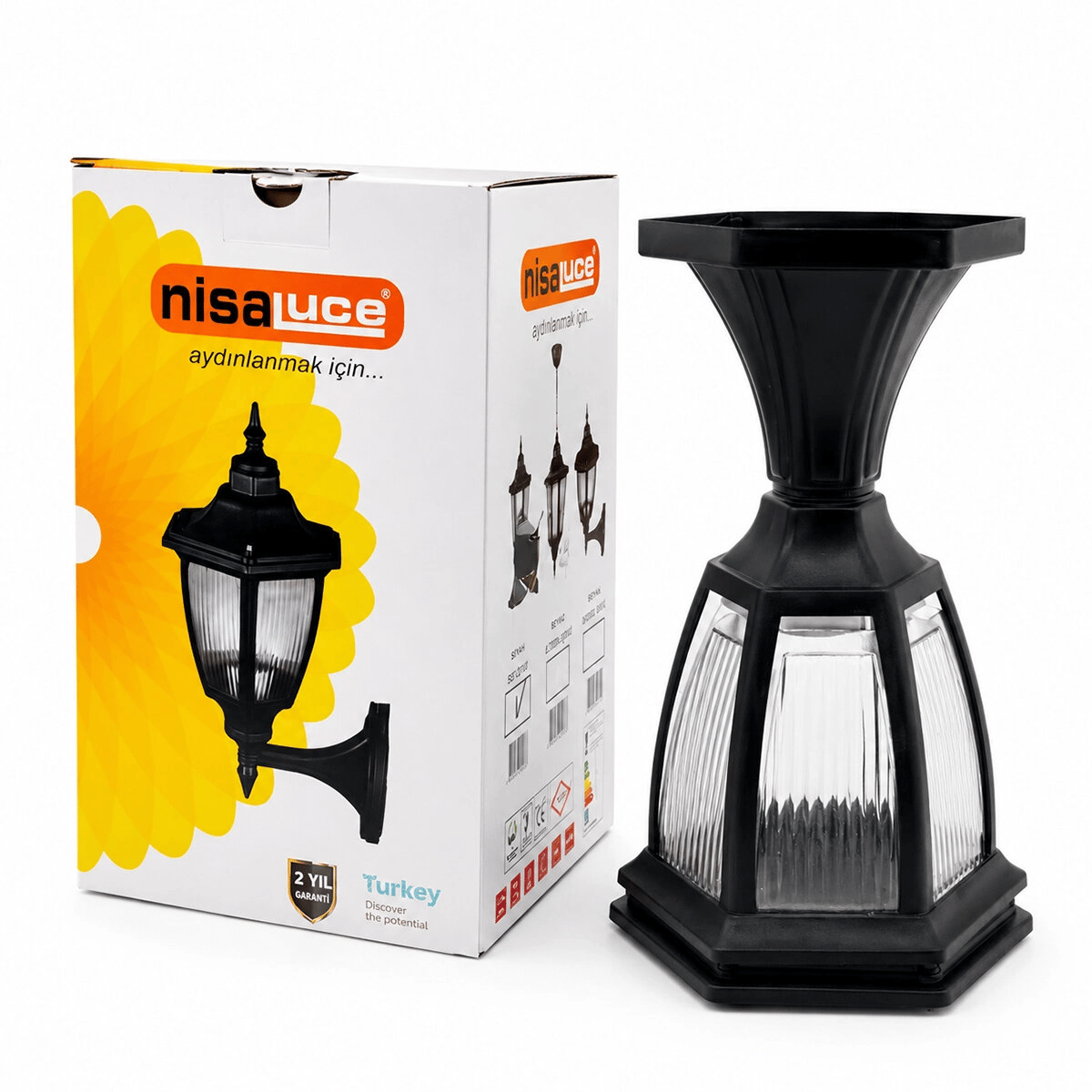 E27 - Ip44 Siyah 60w Set Üstü Bahçe-balkon Sokak Lambası - Armatür Ebh01-s Bx40