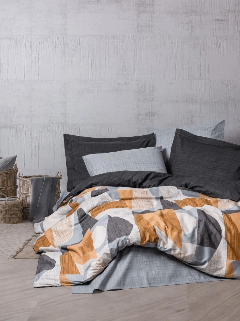 Eco Lounge Modern Çift Kişilik Nevresim Takımı Giorno Gri