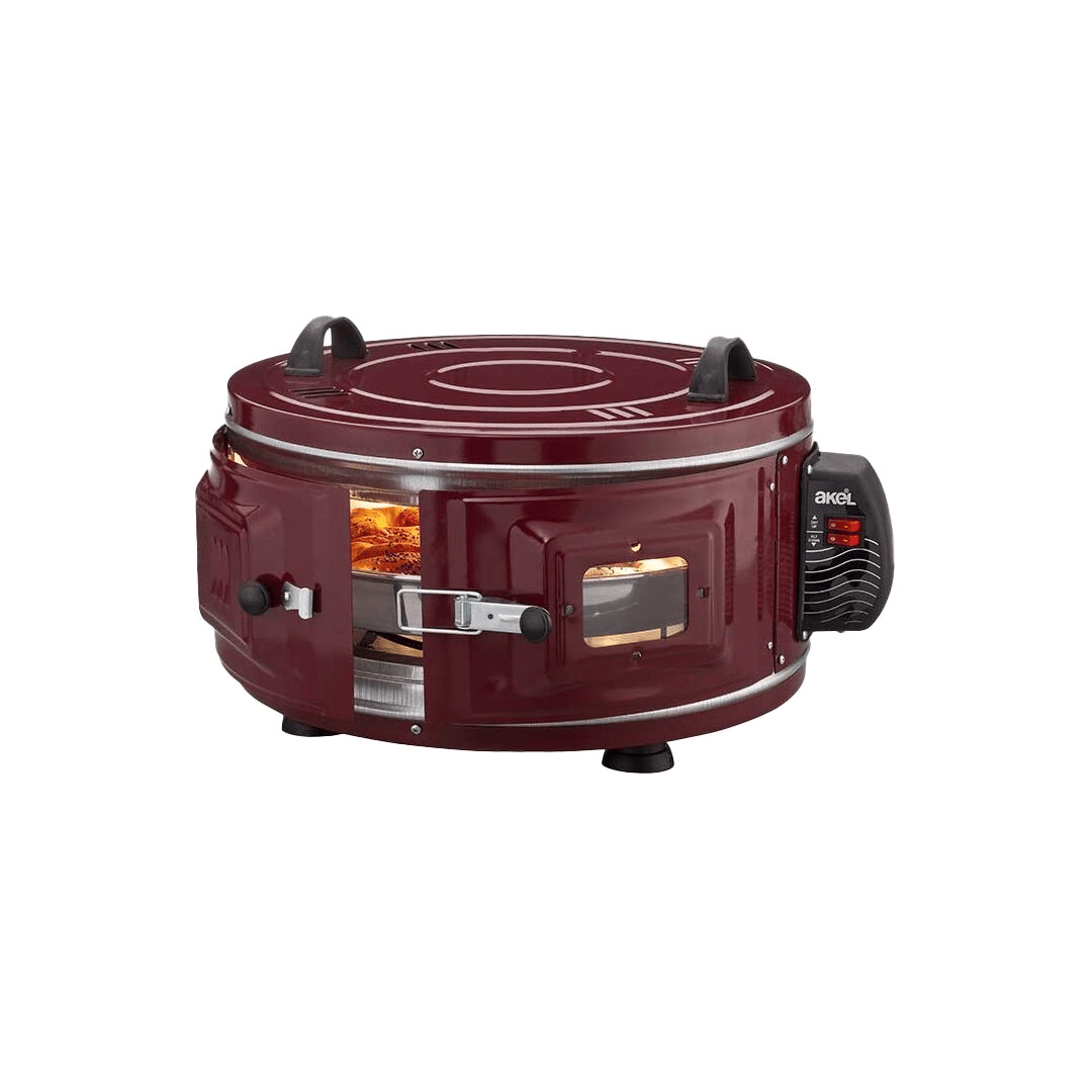Ekonomik Yuvarlak Davul Fırın 1100w - 46cm Alüminyum Tepsi Ön Gözetleme Camı Af-007 Bx40
