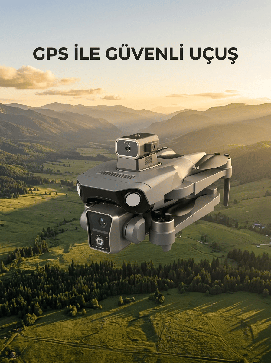 Ekranlı Kumandalı GPS Drone Çift Kameralı Katlanabilir Hava Aracı