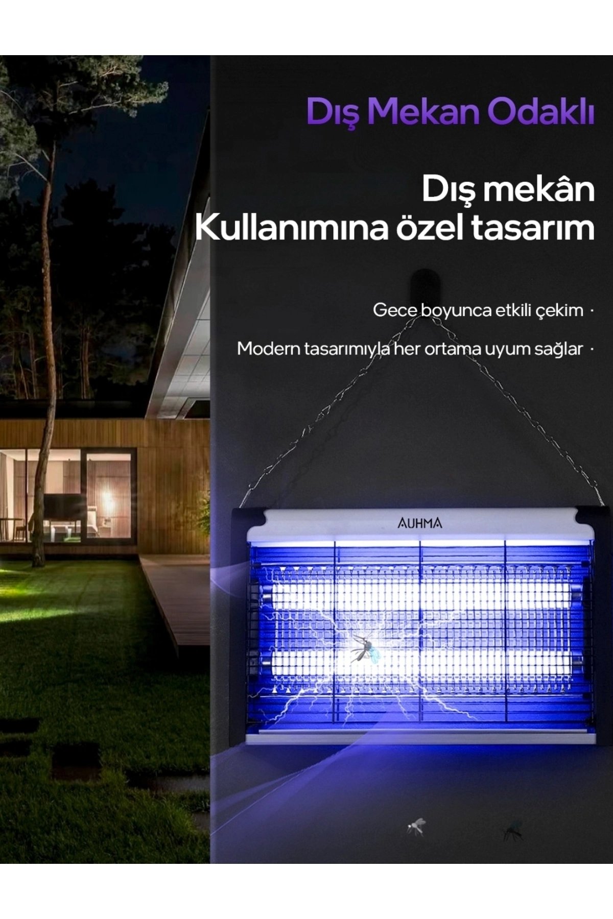 Elektrikli sinek öldürücü makine UV ışıklı çiftli gece lambası 8 watt - Süpermarket
