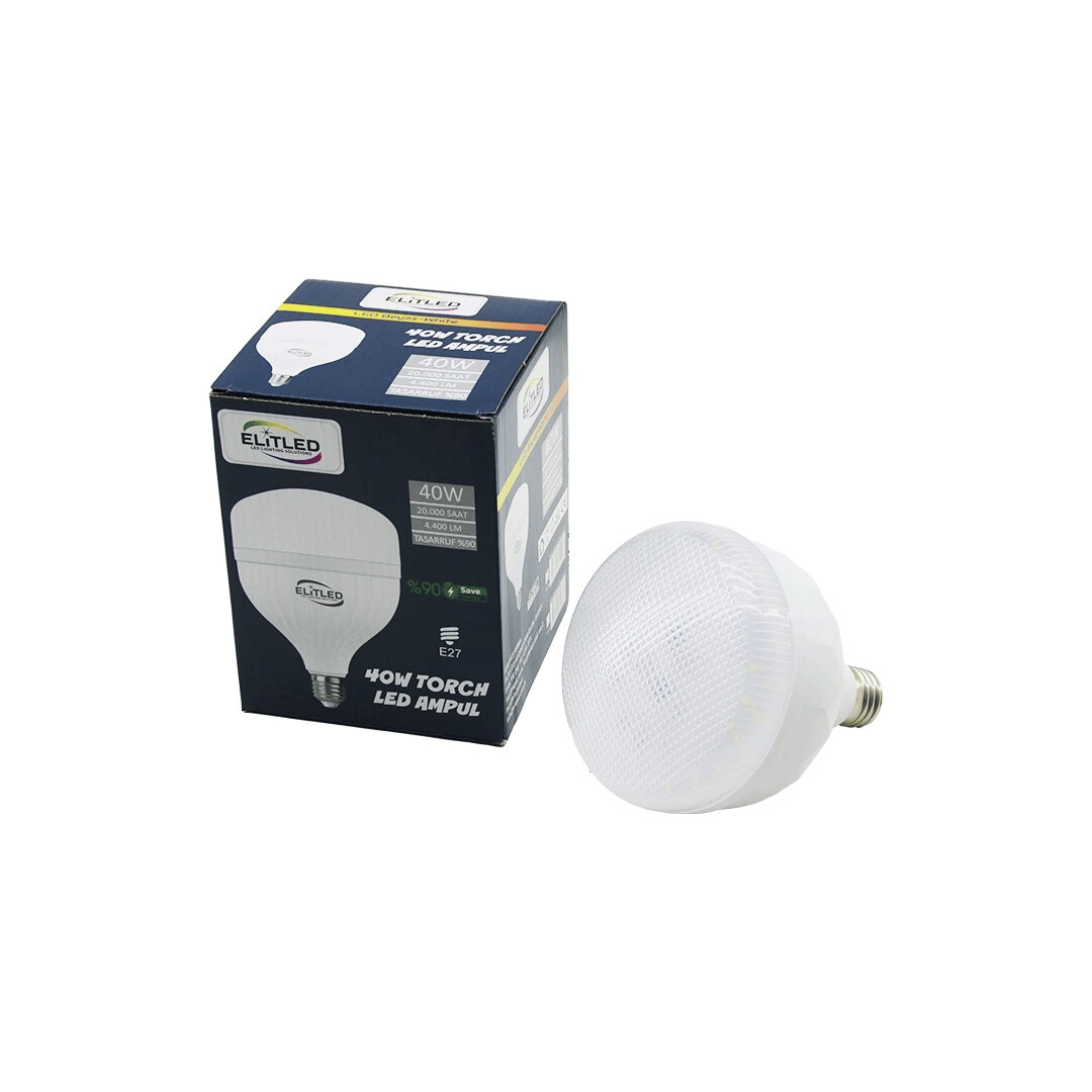 Elitled El-02 12/24 40w Torch Led Bulb Ampul Beyaz - 6400k E27 4400 Lümen 20.000 Saat Ömür Bx40