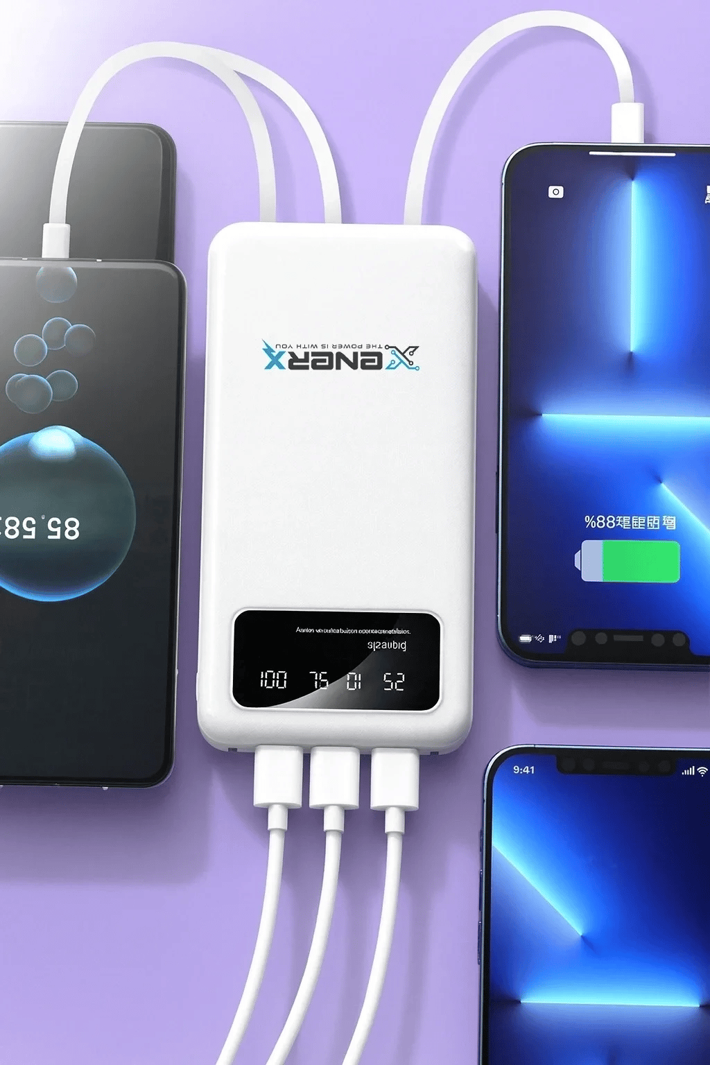 Enerx Enr-p20dc 20000 Mah 2.1 Amper Dahili Kablolu Powerbank Siyah Bx40