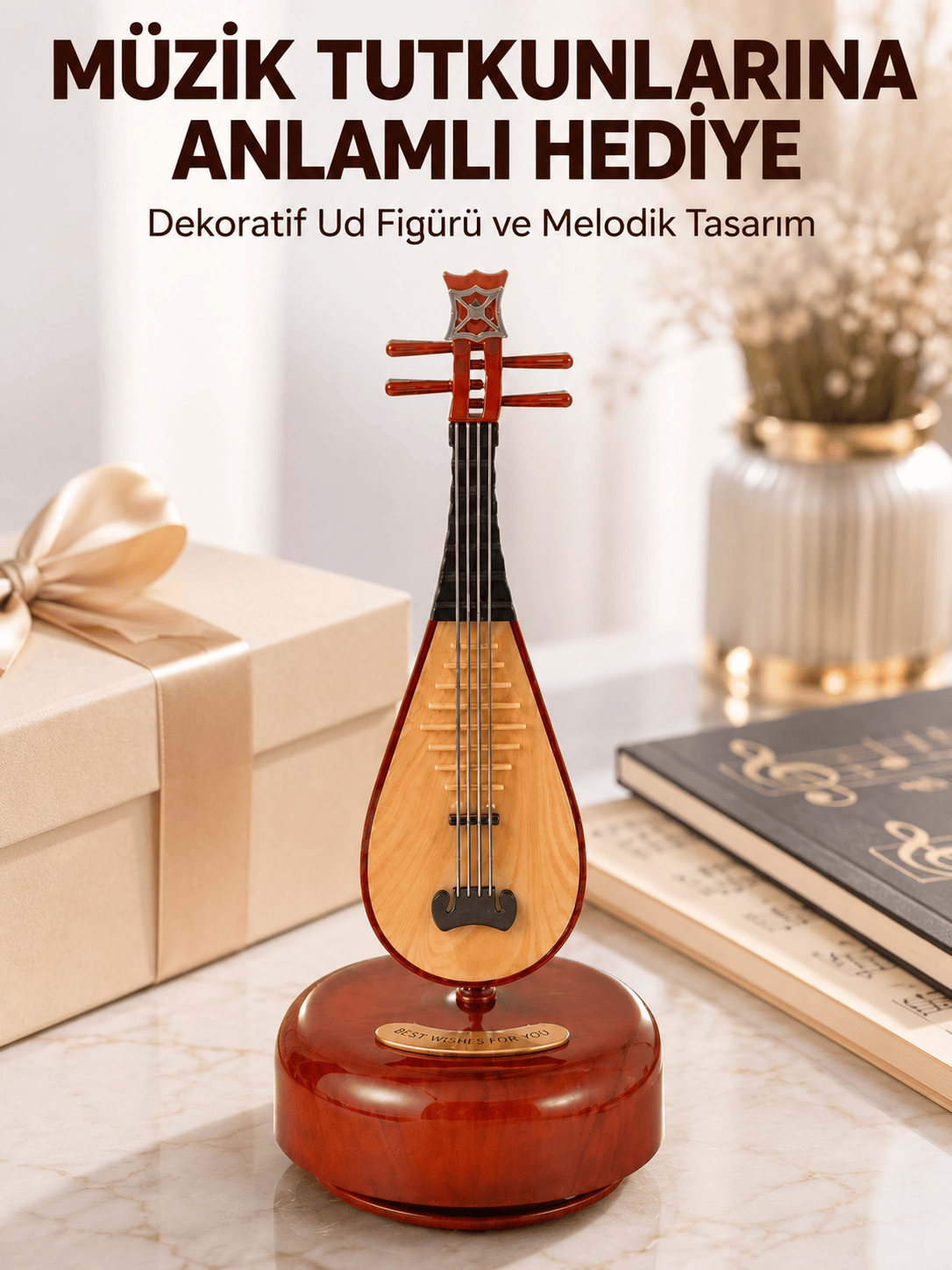 Enstrüman Figürlü Melodi Çalan Dekoratif Müzik Kutusu