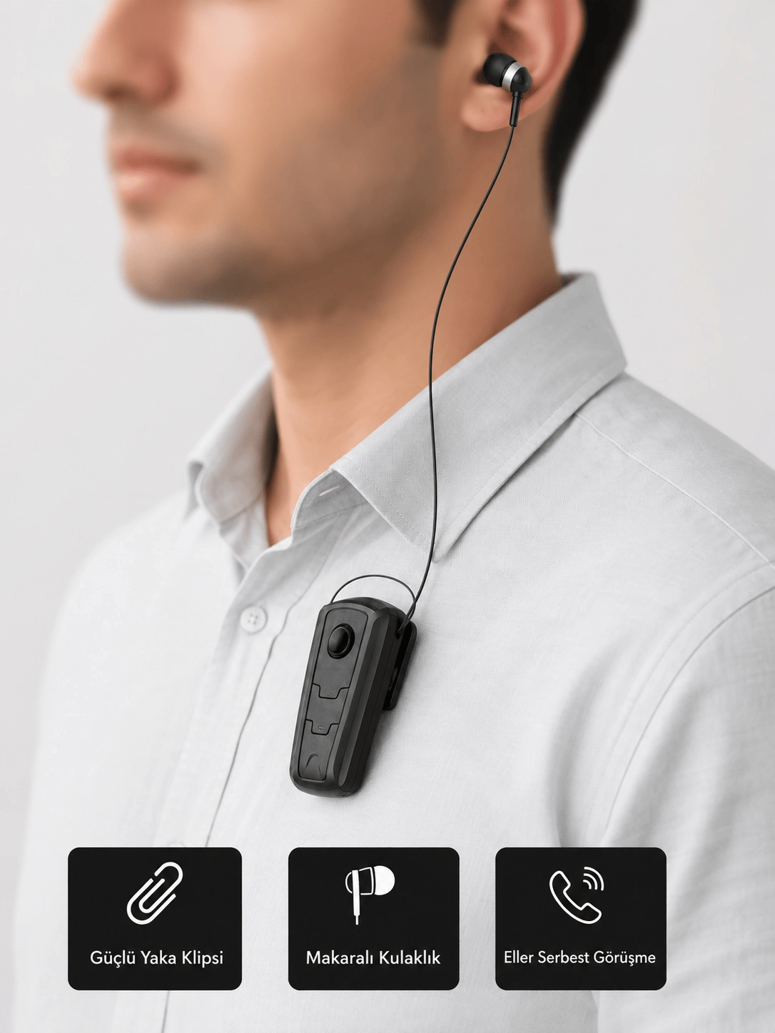 Ergonomik Bluetooth Kulaklık – 8 Saat Konuşma, Gürültü Azaltıcı Mikrofon