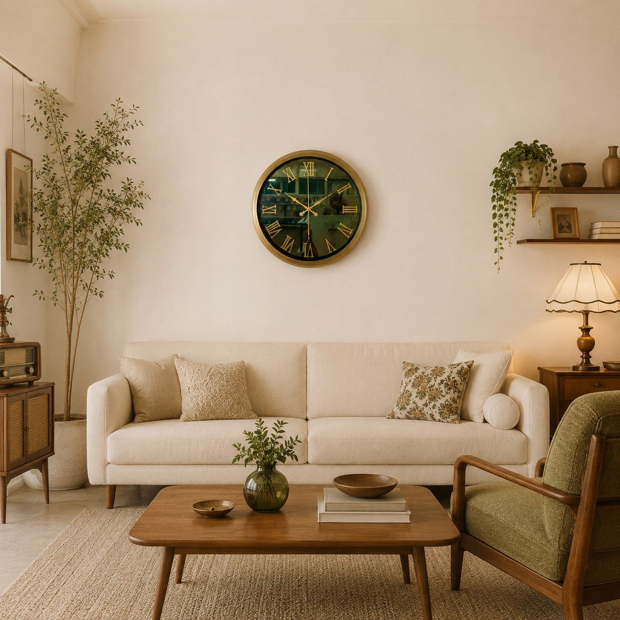 Eskitme Grand Roma Aynalı 40 x 40 Cm Duvar Saati