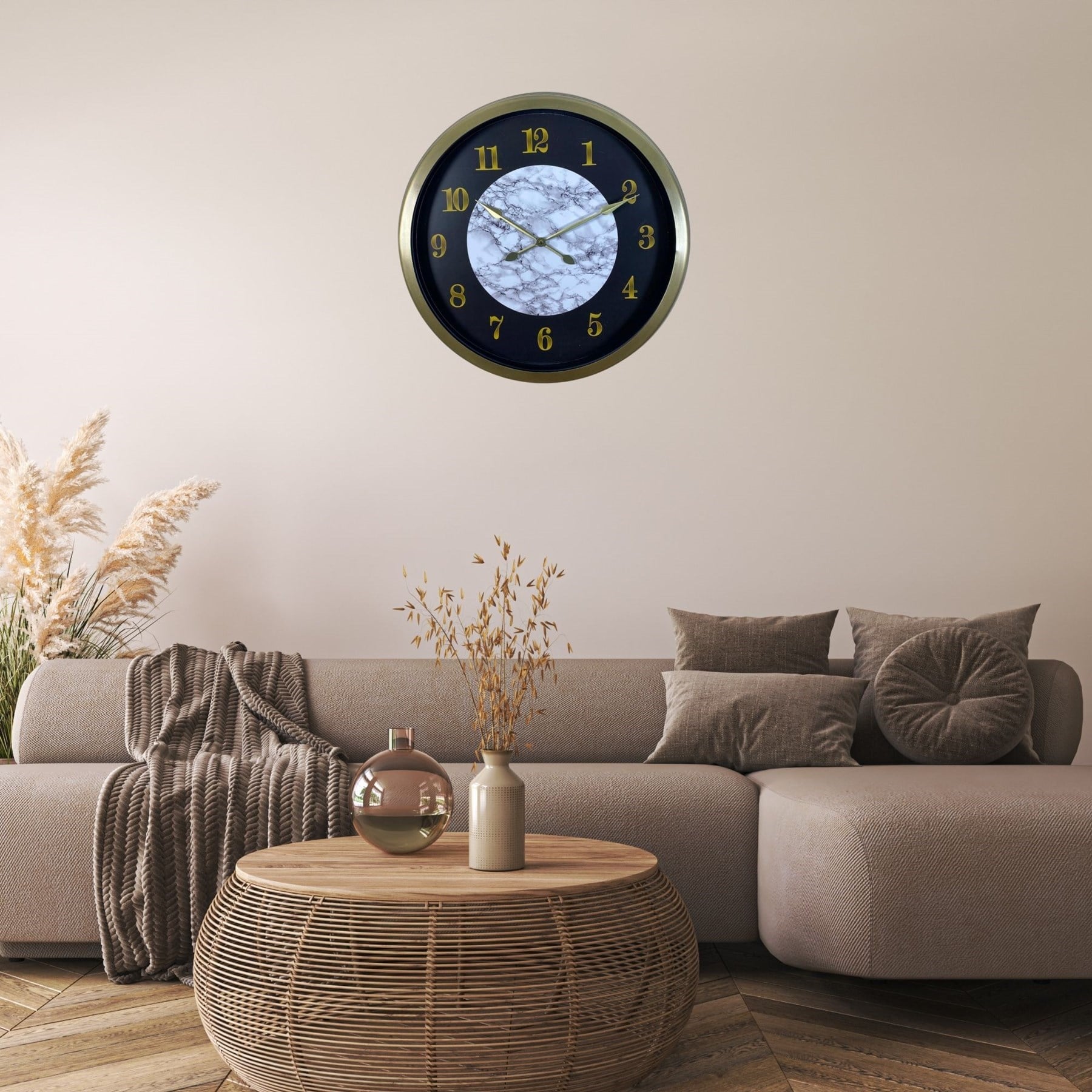 Eskitme Noble 60 x 60 Cm Metal Duvar Saati