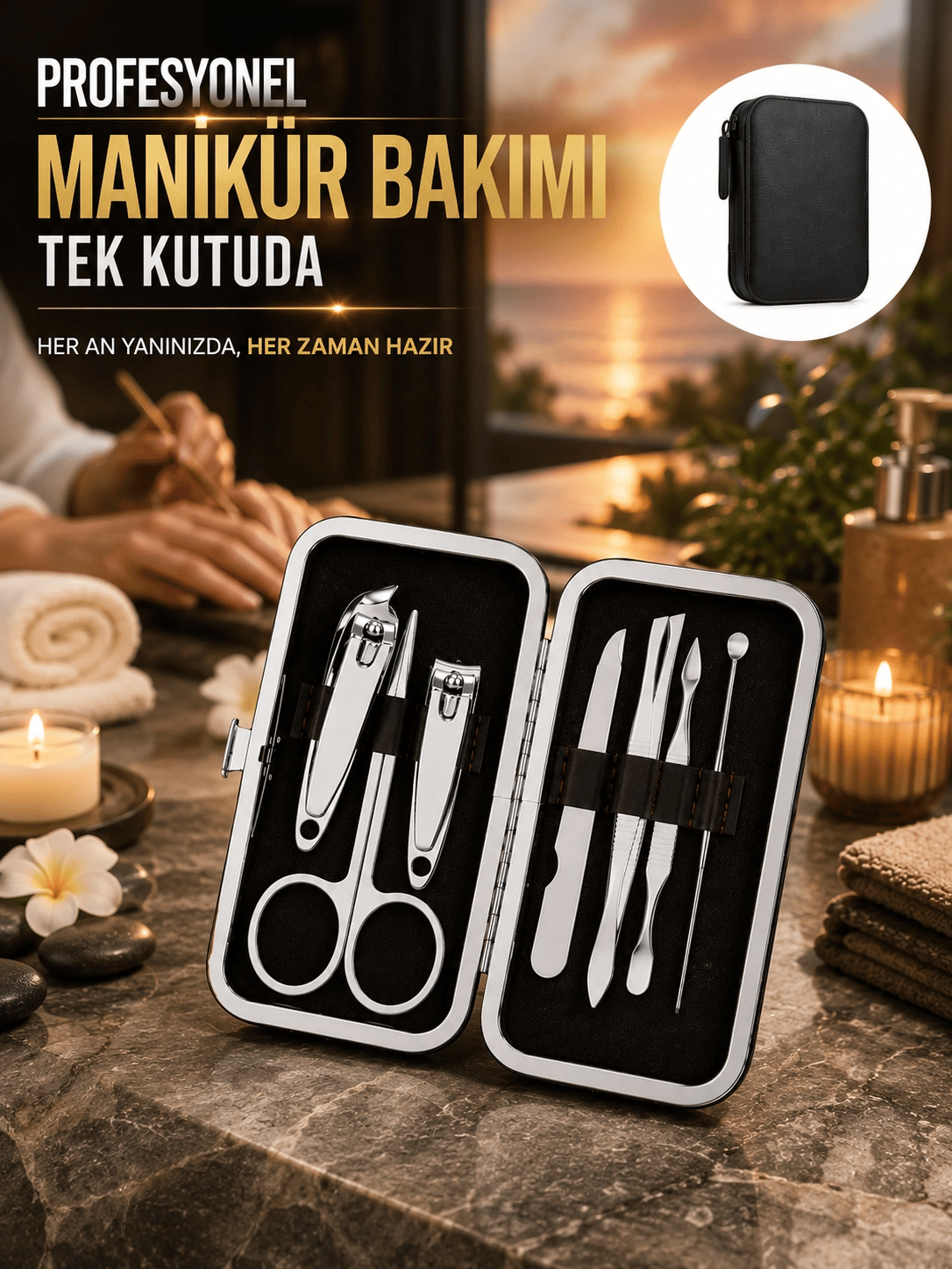 Evde Profesyonel Tırnak Bakımı İçin 7 Parça Premium Bakım Seti
