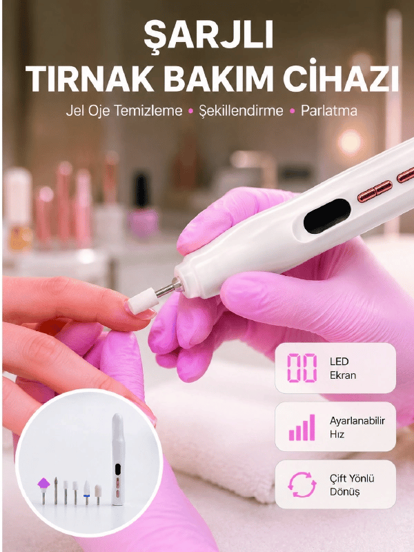 Evde ve Profesyonel Kullanıma Uygun Tasarımlı Tırnak Bakım Cihazı