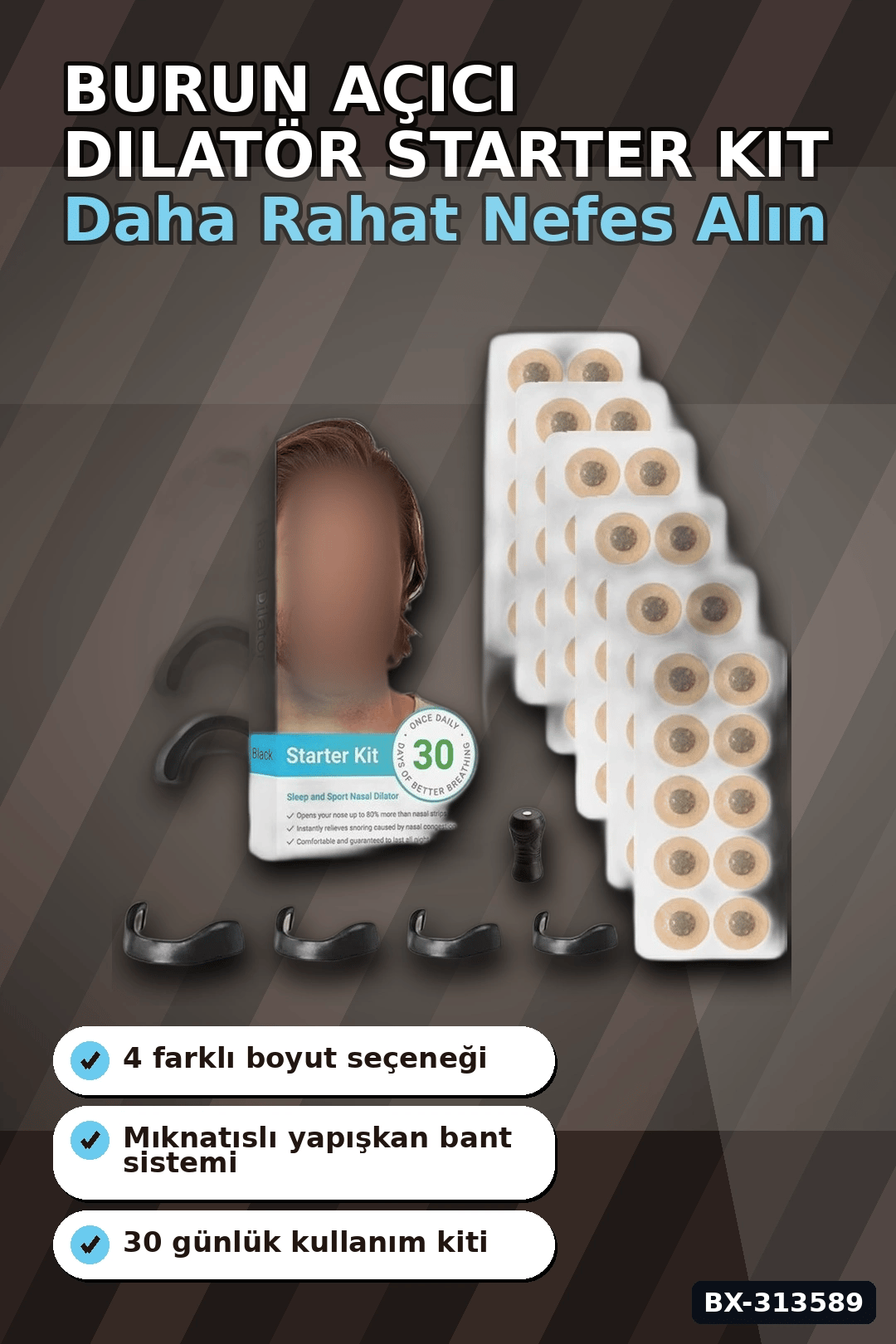 Farklı Boylarda Burun Açıcı Dilatör Seti - Horlama Önleyici Starter Kit BX-313589