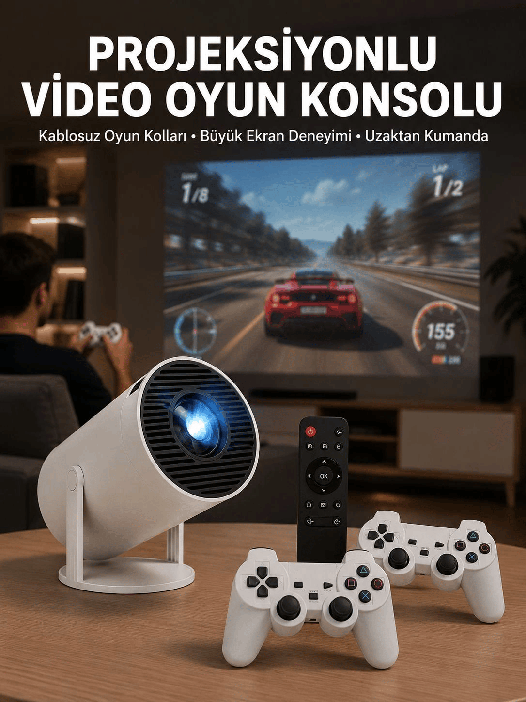 Film Dizi ve Oyun İçin Taşınabilir Kablosuz Mini Projeksiyon Yeni Nesil