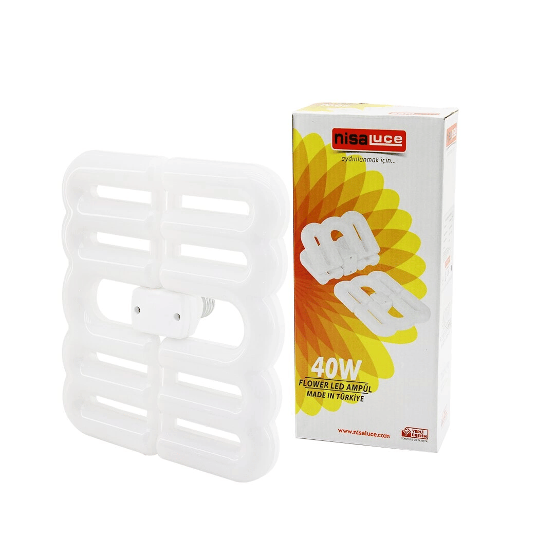 Flower Katlanır - 4b Şekil 21x23.5cm 40w - E27 Beyaz Led Lamba Ampul 3600 Lümen - 6500k Bx40