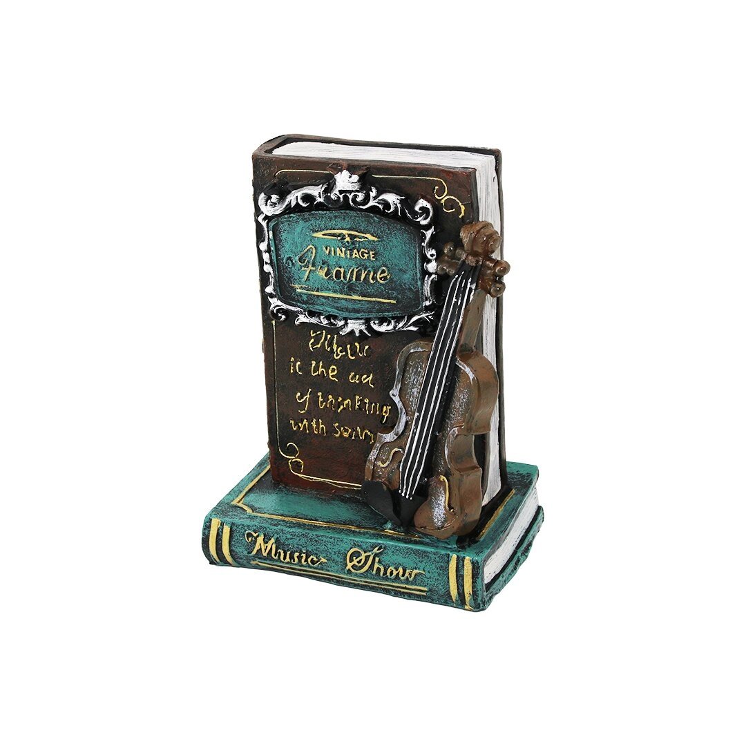 Gitar - Kitap Vintage Dekoratif Biblo - Kumbara 21x14x10cm Reçine Bx40