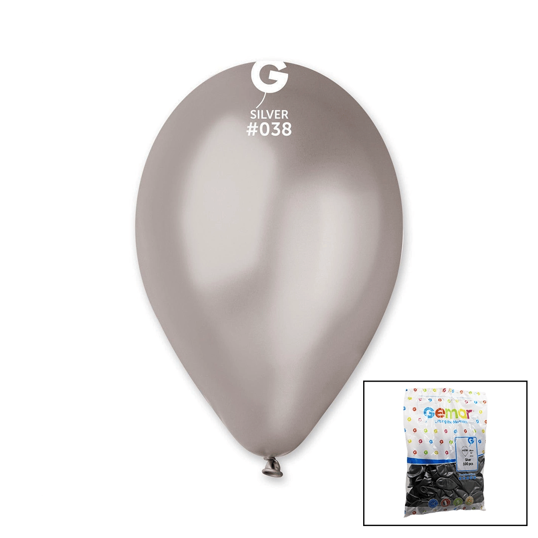 Gm-110-38 Metalik - Gümüş Balon 11'' - 28cm - 100 Parça Bx40